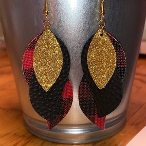 Faux Leather Drop Earrings